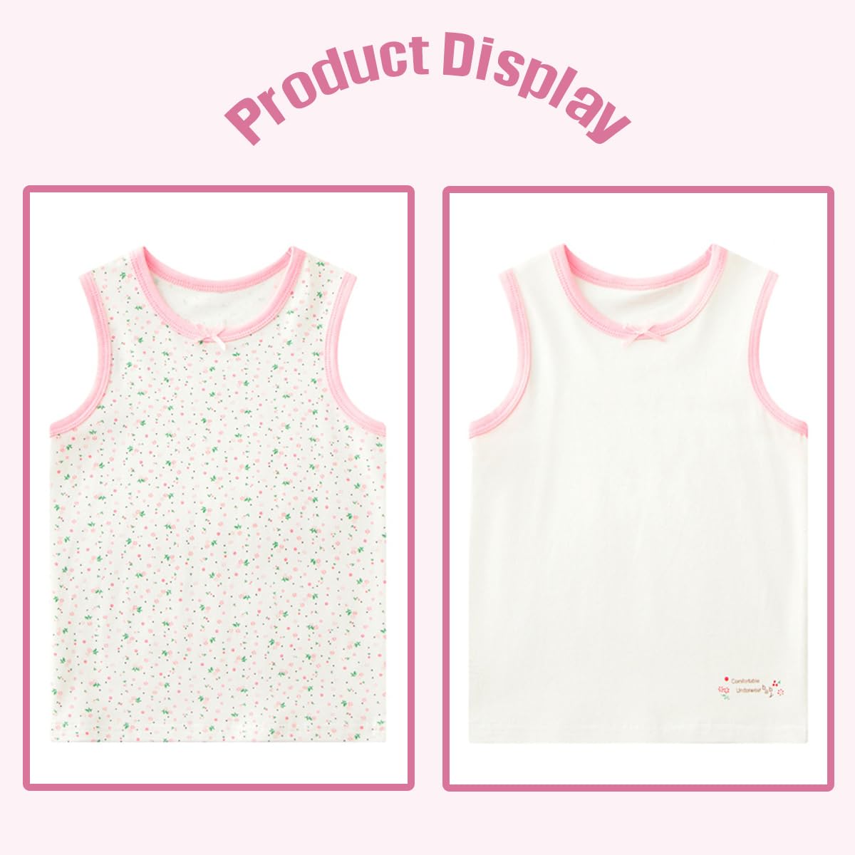 Lohhbve 4-Pack Kids Classic Solid Camisole Undershirts for 2-10 Years Toddler Girls Cotton Racerback Tank Top Multipack