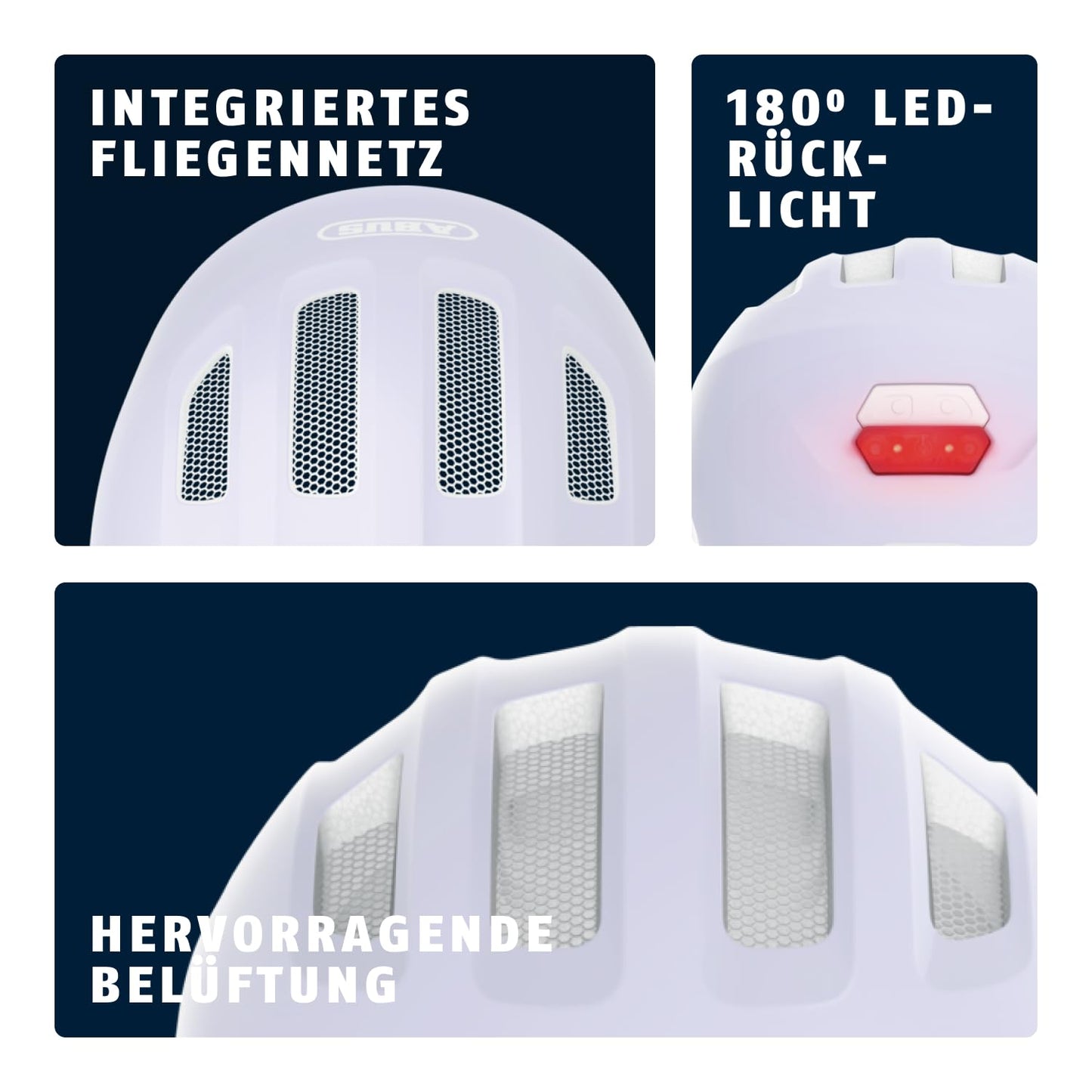ABUS Kinderhelm Smiley 3.0 ACE LED - Fahrradhelm mit Licht