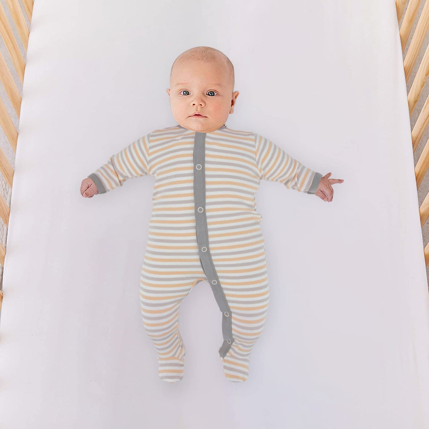 3PCS Baby Sleepsuit Baby Pajamas Baby Sleeping Bag Cotton with Feet with Buttons Size 56 62 68 for Boy Girl Newborn