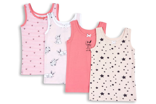 Chicco Girls' Cotton Undershirt Set Underwear (4-pack)