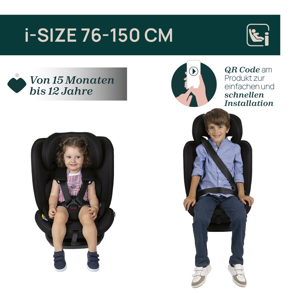 Chicco Unico Evo I-Size, Kindersitz 0-36 Kg, für Kinder von 40 bis 150 cm, homologiert ECE R129/03, Isofix 360° drehbar und neigbar, Gruppe 0+/1/2/3 von 0 bis 12 Jahren, Schwarz - Meloni2