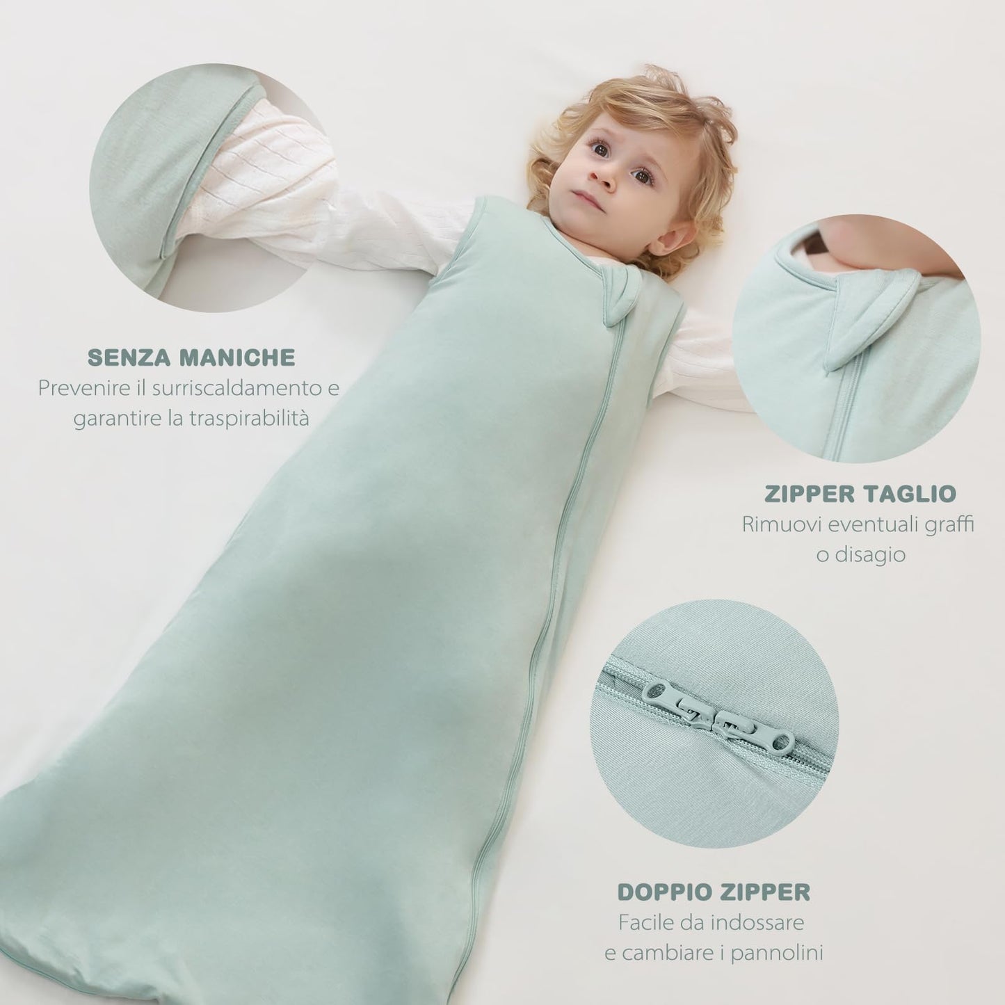 Mosebears Winter Sleeping Bag Baby 2.5 Tog, Bamboo Fibre Baby Sleeping Bag, Extremely Soft and Warm L (18-36 Months)