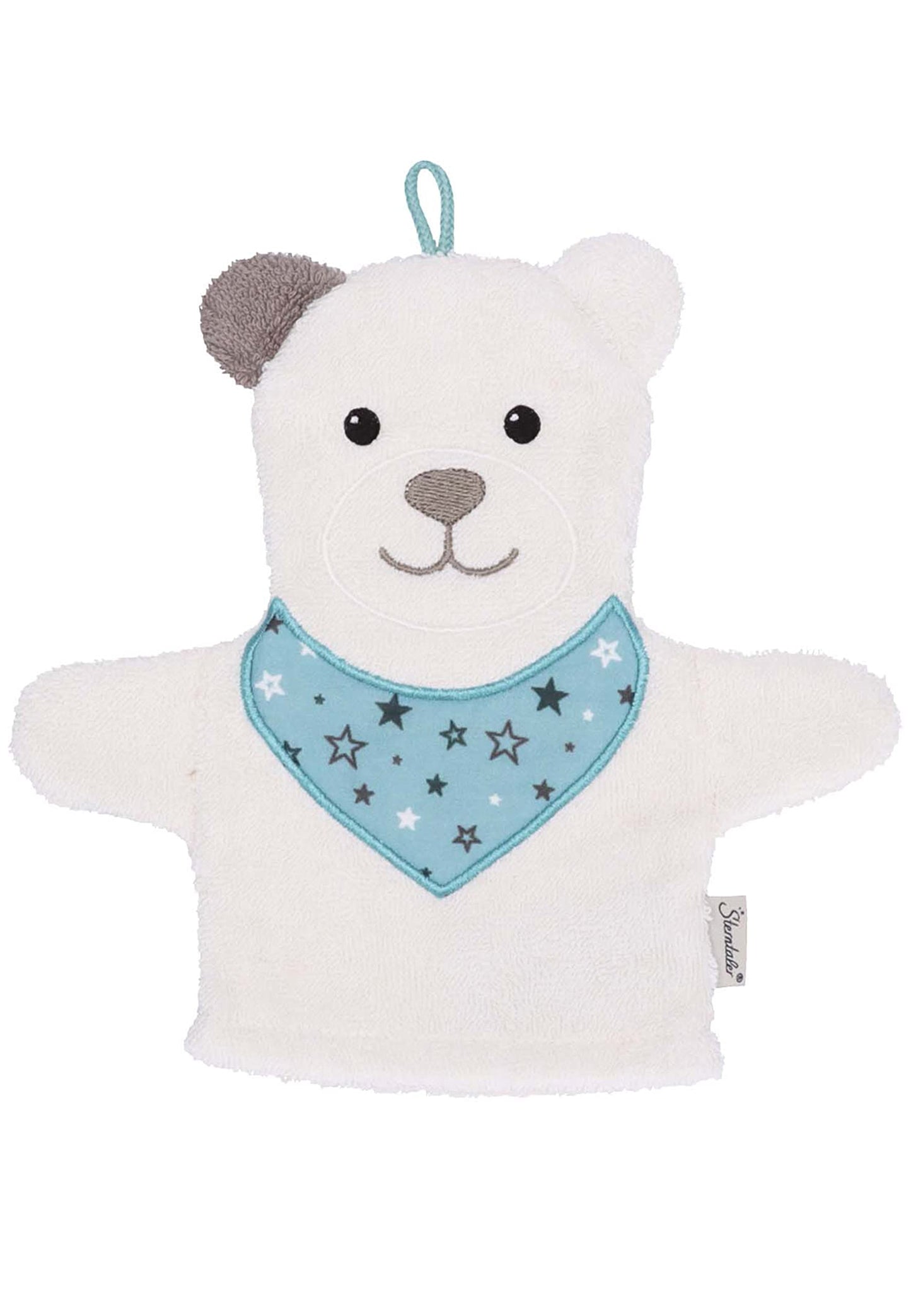 Sterntaler Spiel-Waschhandschuh Bär Ben, Größe: 22 x 24 cm, Mittelgrün