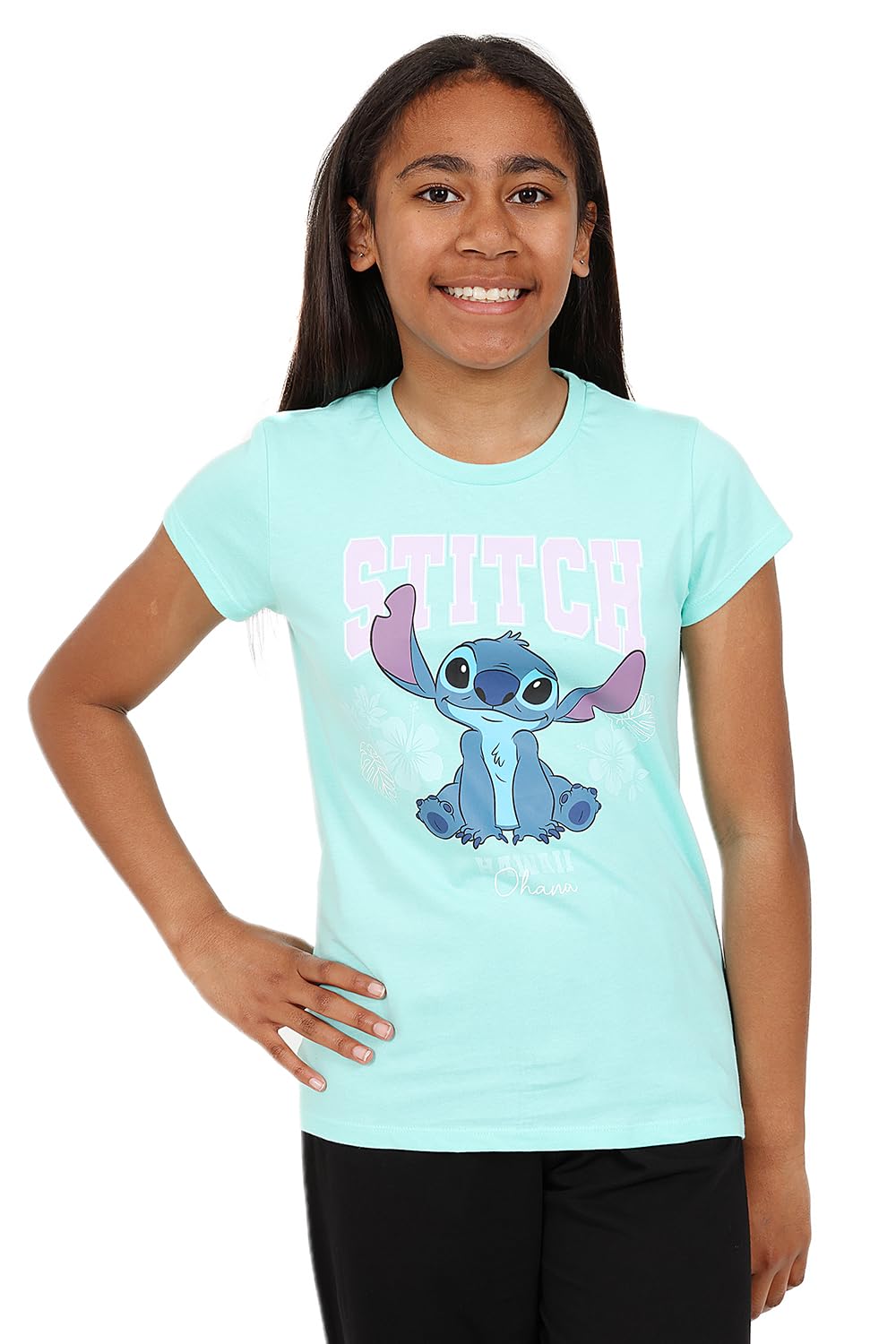 Disney Mädchen 3er-Pack Lilo und Stitch T-Shirts Kinder Angel Sommertop Kurzarm-T-Shirts