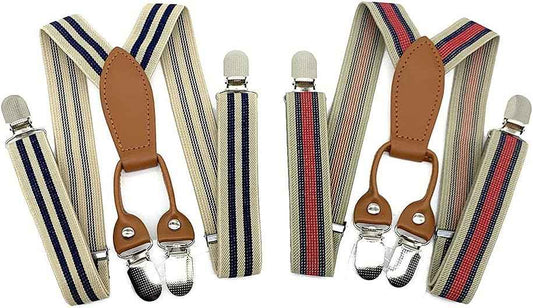 Pack of 2 Children's Braces 4 Clips Y-Shape – 2.5 cm Wide