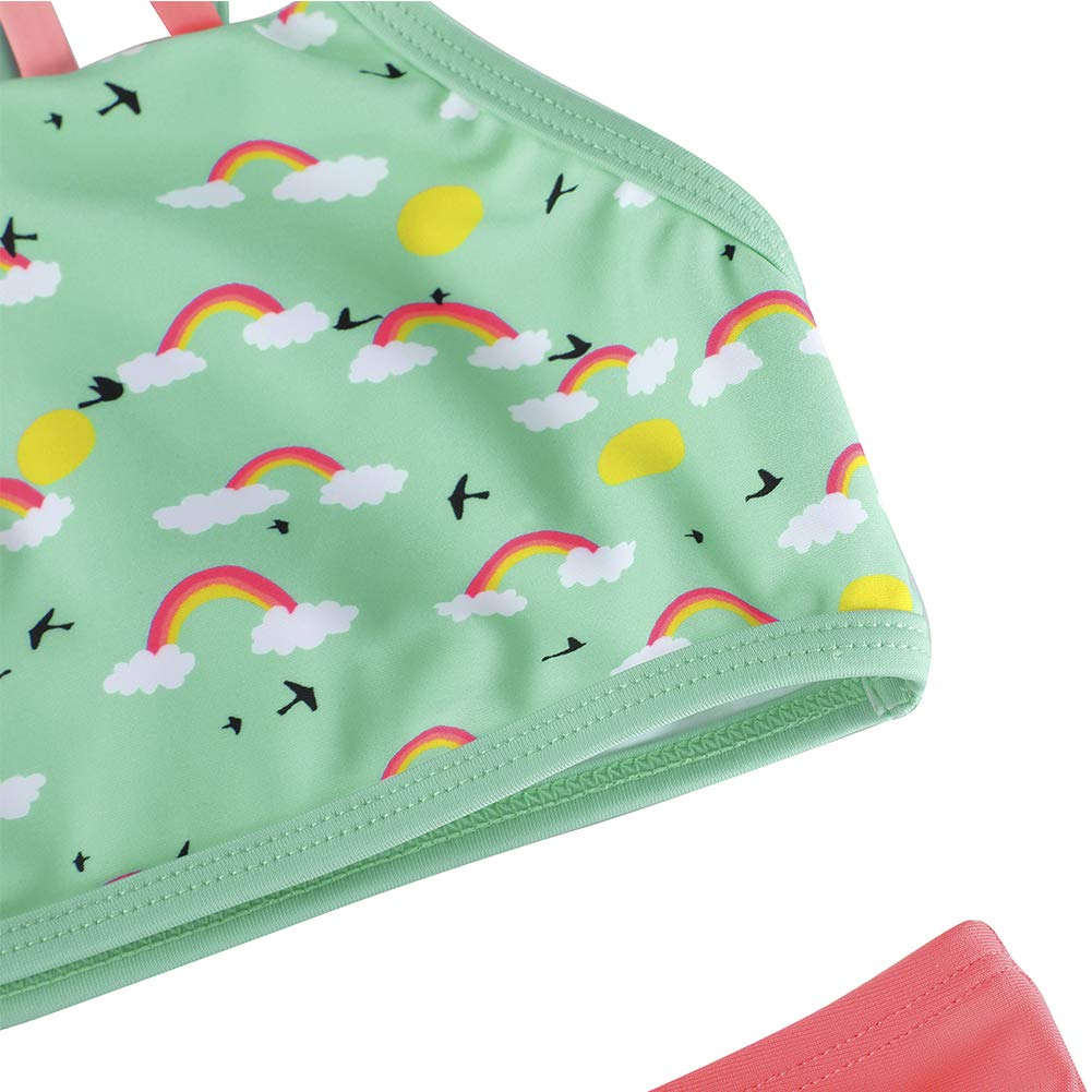DUSISHIDAN Bikini Kinder Mädchen Zweiteiliger Bademode Süß Badeanzug Zurück überqueren Sommer Swimsuit 110-176