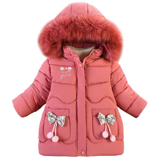 Amur Leopard Kinder Winterjacke Mädchen Wintermantel mit Kapuze Warm Winter Jacke Steppjacke Kinderjacke