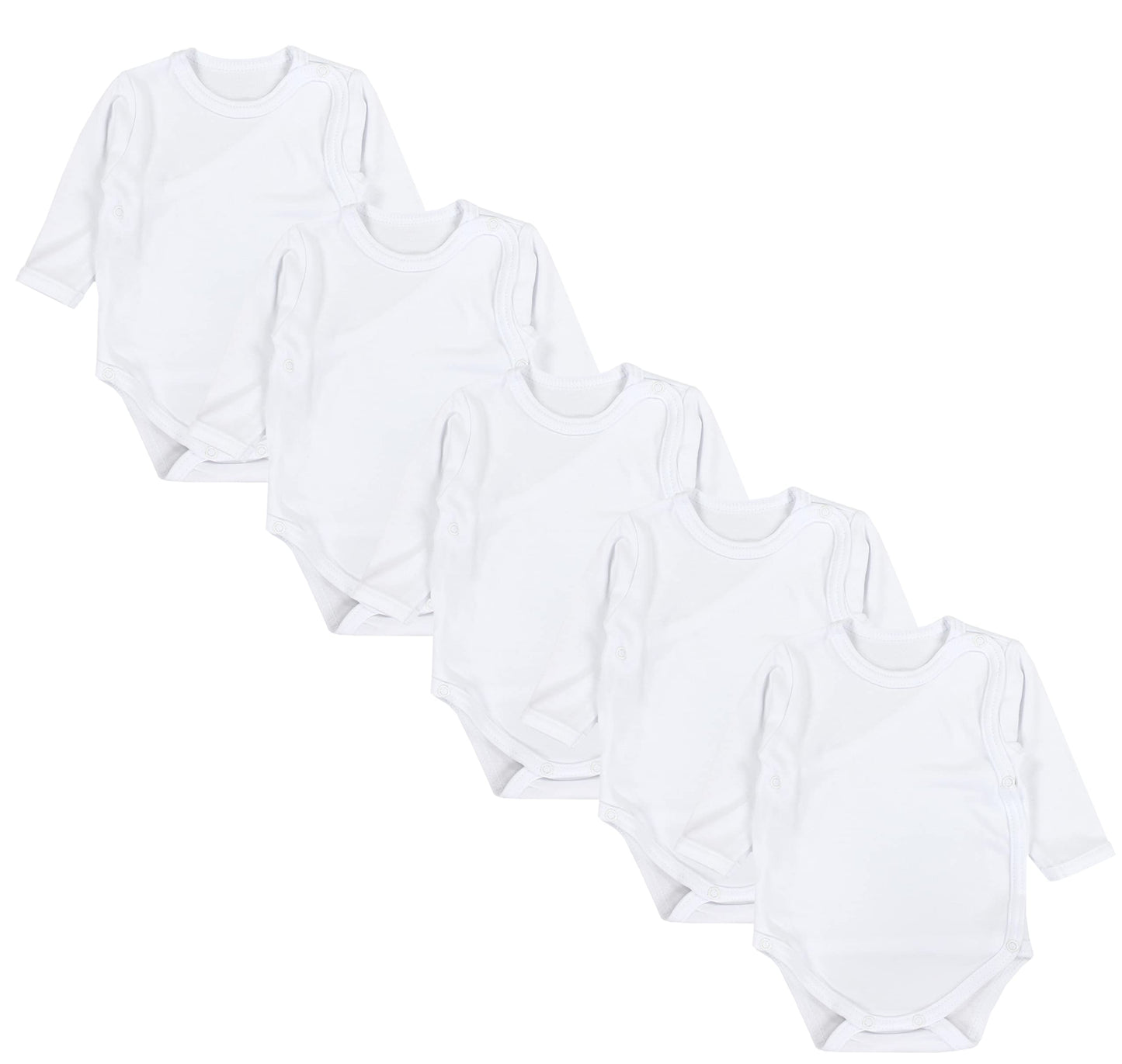 TupTam Baby Body Langarm – Wickelbody Langarm für Jungen & Mädchen, 5er Pack, 100% Baumwolle, OEKO-TEX