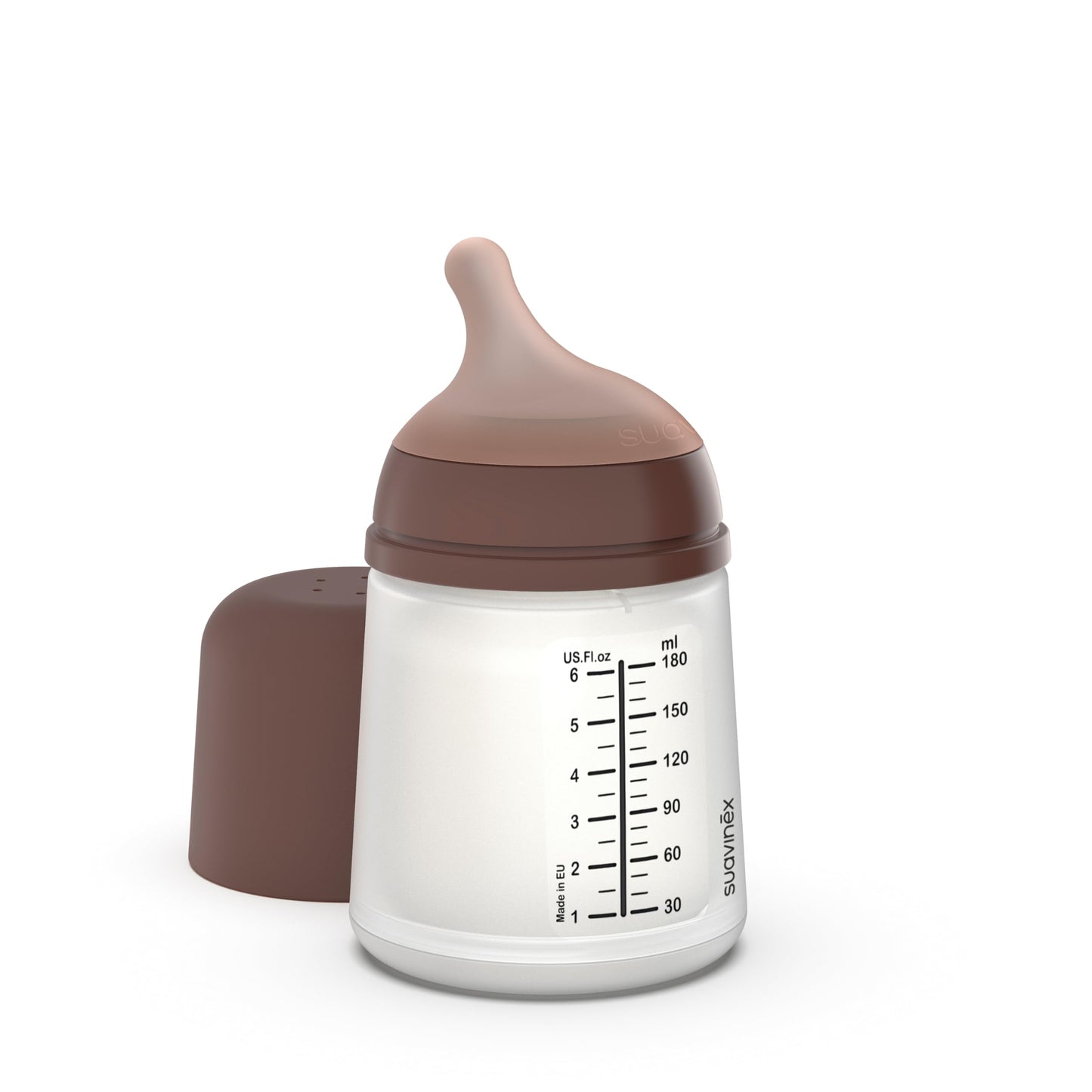 Suavinex, Anti-Colic Babyflasche Zero Zero,mit mittlerem Silikonsauger (M), für Babys ab 3 Monaten, Empfohlen für gestillte Babys und Flaschennahrung, 270 ml, Deep - Meloni2
