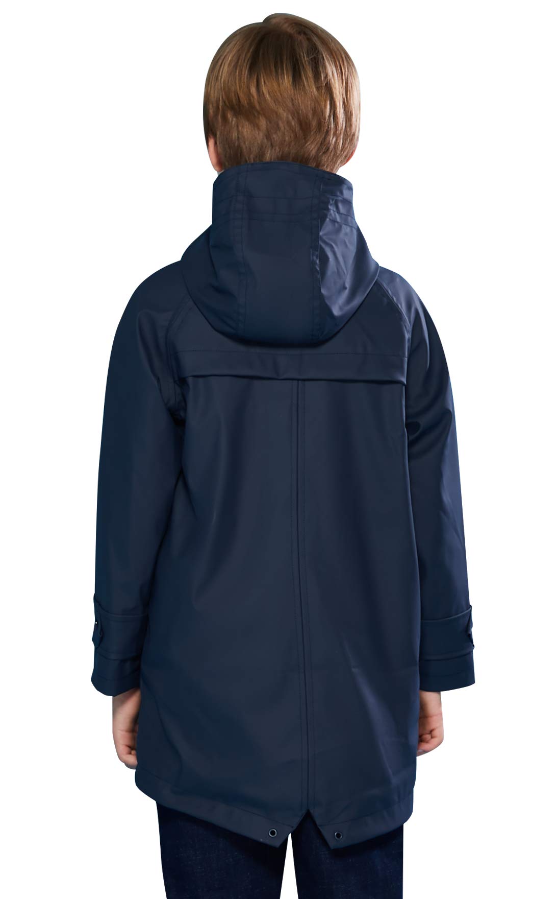 SOLOCOTE Kinder Regenjacke mit Kapuze gefüttert Gummi Regenmäntel für Mädchen Jungen Wasserdicht Winddicht Größe