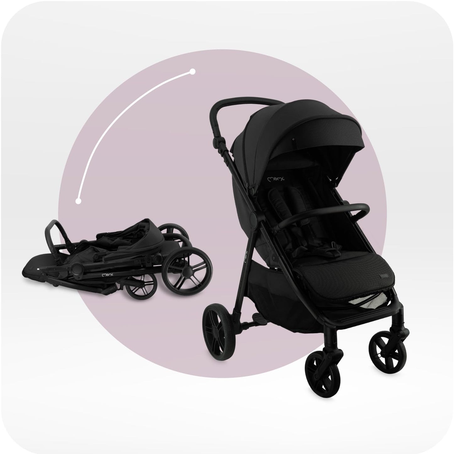 MoMi Kinderbuggy CLARA, Kinderwagen ab dem 6. Lebensmonat, bis 22 kg Körpergewicht, 5-Punkt-Sicherheitsgurt, Fußsack, Getränkehalter, Einkaufskorb, Wickeltasche, Insekten- und Regenschutz