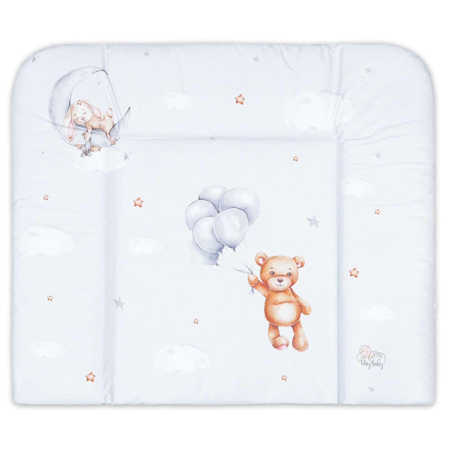 Wickelauflage Wickelunterlage abwaschbar und wasserdicht 75x72 cm - Wickelmatte zum Auflegen auf Wickeltisch Wickelaufsatz Wickelkommode oder Waschmaschine changing mat 75 x 72 Safari Motiv