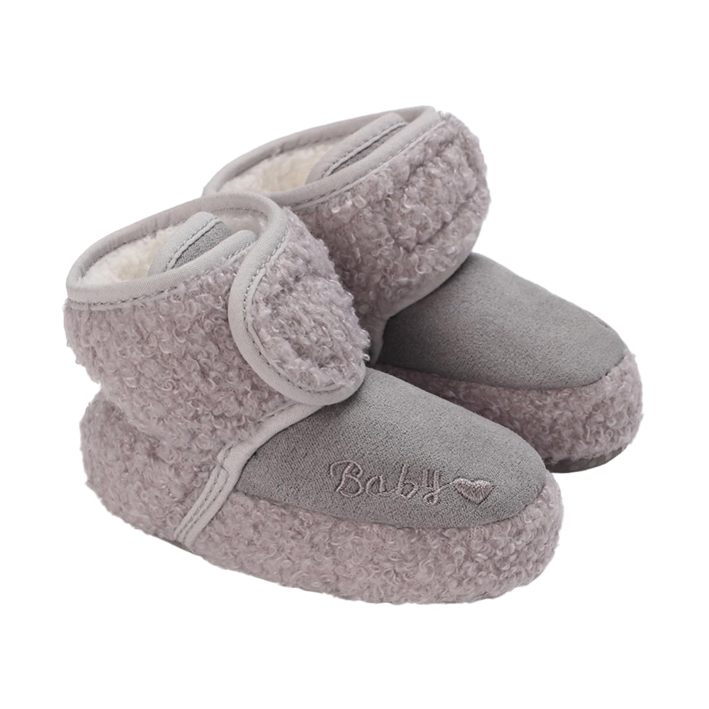 TMEOG Baby Winter Shoes Thermal Baby Shoes Crawling Shoes Fleece Baby Boots Non-Slip Warm Booties Baby Boots Lined Newborn Walk Shoes for Girls Boys 0-18 Months
