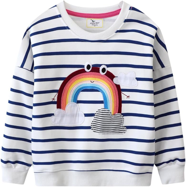 LitBud Mädchen Sweatshirts Einhorn Pullover für Kleinkind Kleidung Top Langarm Jumper Rundhals T Shirt Herbst Winter für Kinder Größe 1-7 Jahre