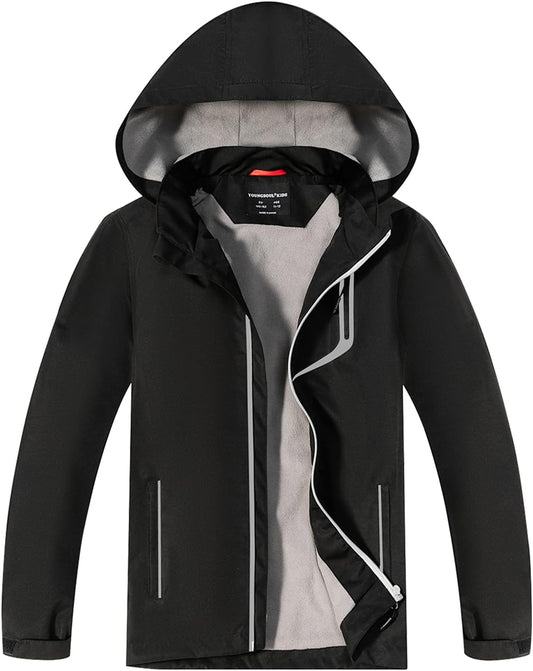 YoungSoul Children's Waterproof Rain Jacket with Removable Hood
