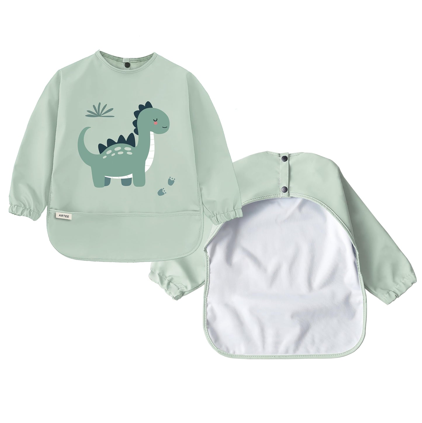ARTEE Ärmellätzchen beschichtet wasserfest abwischbar Lätzchen mit Ärmeln, Baby, Wasserdichtes Lätzchen, ideal als Geschenk