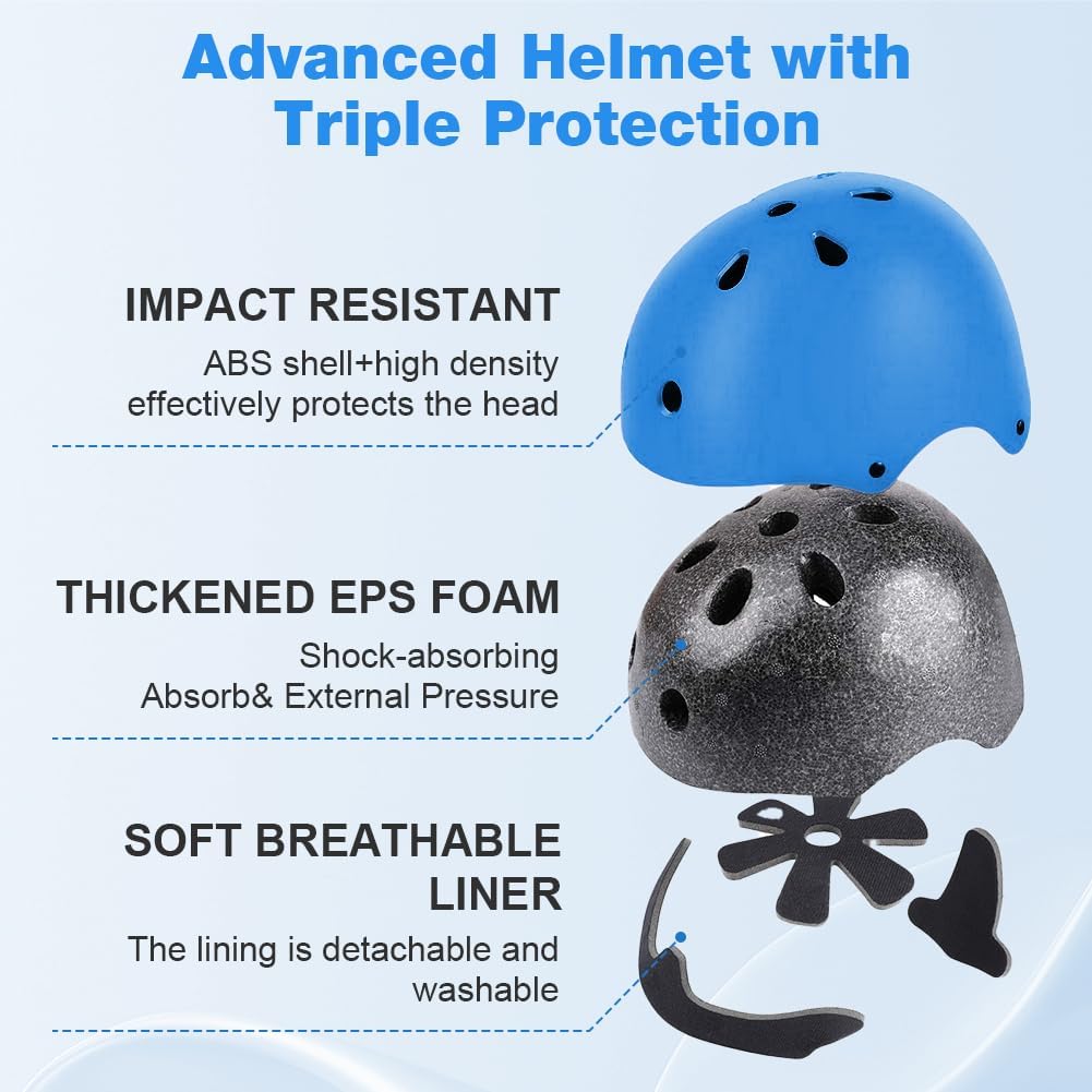Flintronic Children's Bicycle Helmet, Children's Helmet, Bicycle Helmet for Children, Adjustable Skateboard Helmet for Bicycle, Skateboard, Scooter, Skating, Scooter, BMX for 2-13 Years