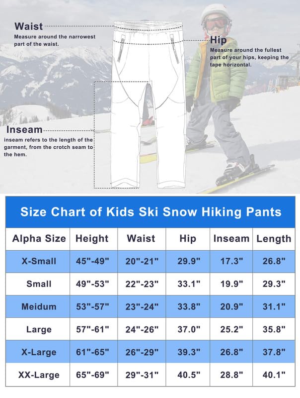 HFDWYJ Children's Softshell Trousers with Fleece Lining Waterproof Trousers Children's Outdoor Trousers Children's Ski Trousers Children's Hiking Trousers Children's Rain Trousers Sports Trousers Boys