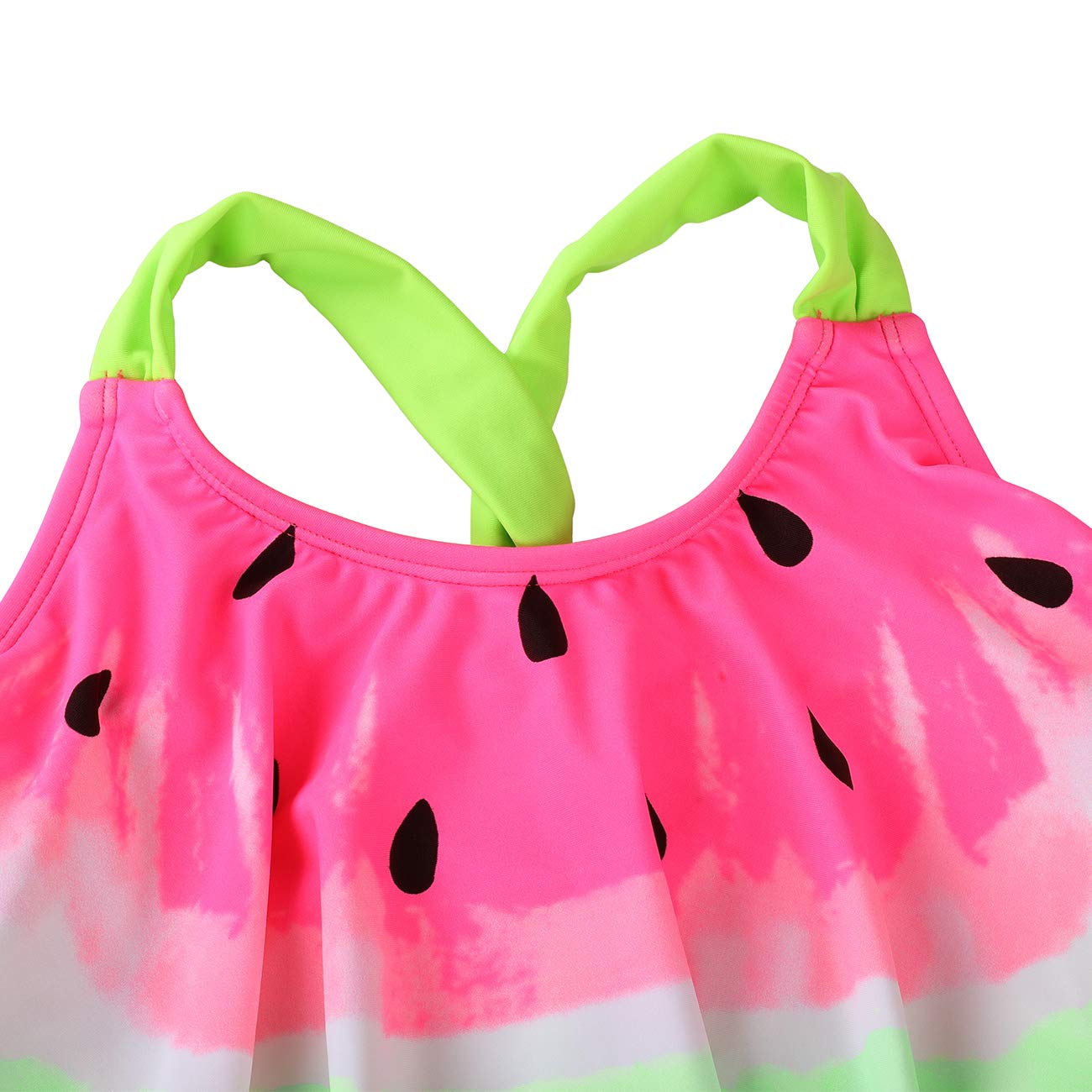 DUSISHIDAN Bikini Kinder Mädchen Zweiteiliger Bademode Süß Badeanzug Zurück überqueren Sommer Swimsuit 110-176