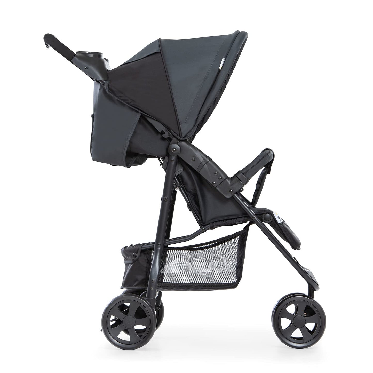 hauck Buggy Citi Neo II mit Getränkehalter, Einhändig Klein Faltbar, für Kinder ab Geburt bis 22 kg mit Liegefunktion, Tasche im Verdeck, XL Korb bis 3 kg (Black)