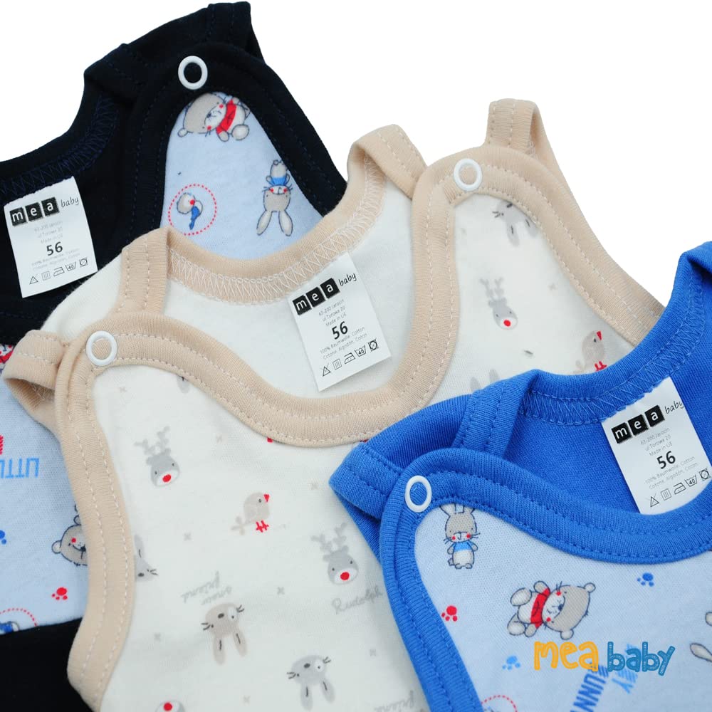 MEA BABY Unisex Strampler mit Aufdruck, Baumwolle, 5er Pack. Baby Strampler Mädchen Baby Strampler Junge