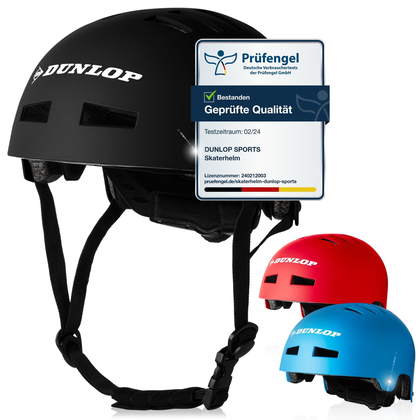 DUNLOP SPORTS Fahrradhelm Kinder Jugendliche Erwachsene - Test Sehr Gut - Leichter robuster Urban Allrounder Helm, 14 Fach belüftet, Schnellverschluss, Auto Kopfanpassung