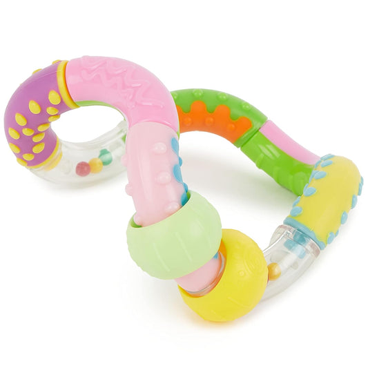 Bieco Ringrassel baby mit beweglichen Elementen | Beissring | Rasselring Baby Ringrassel Greifling Rassel Ring Rassel Motorikspielzeug | Sensorik Spielzeug für Babys
