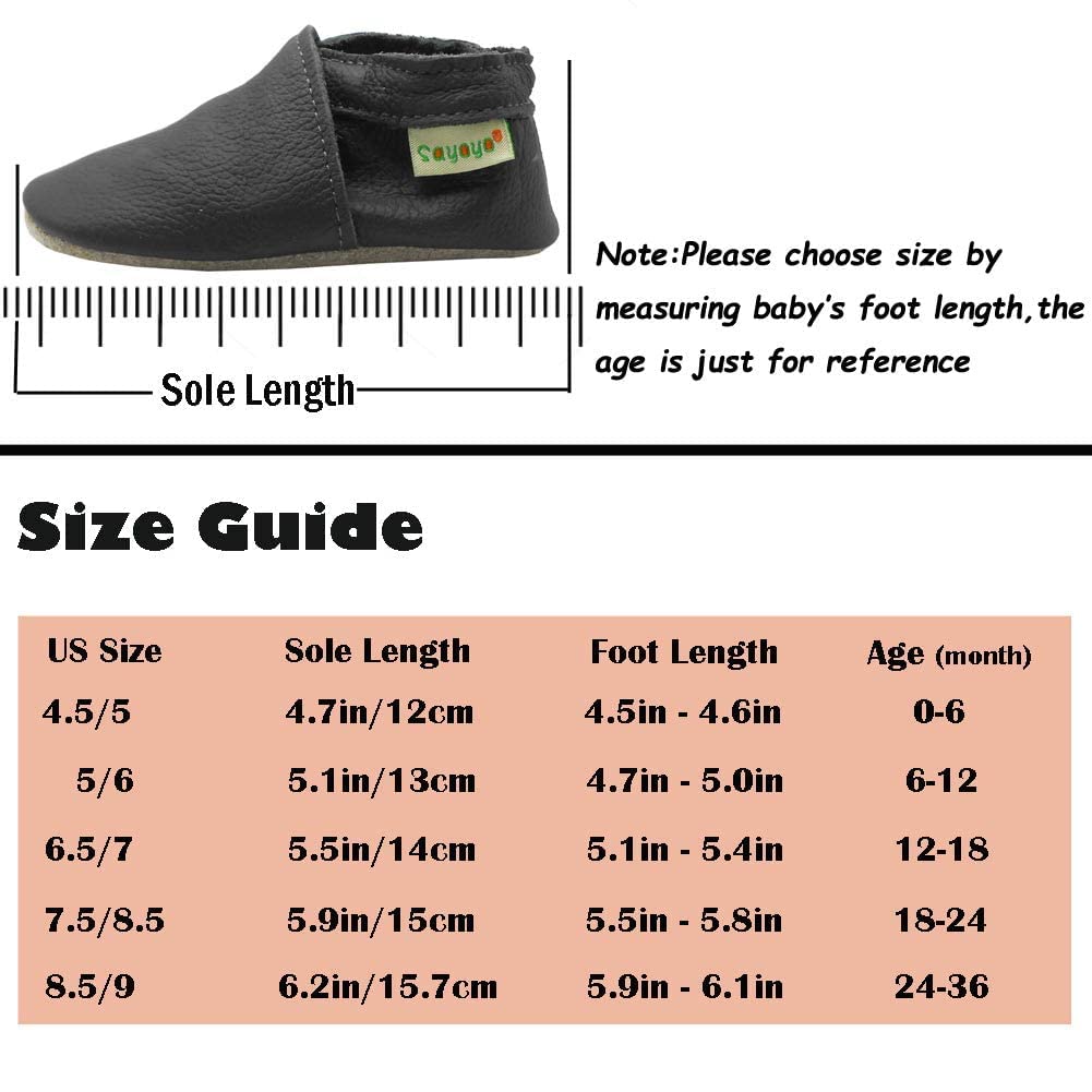 SAYOYO Weiche Leder Babyschuhe für das Laufen und Krabbeln
