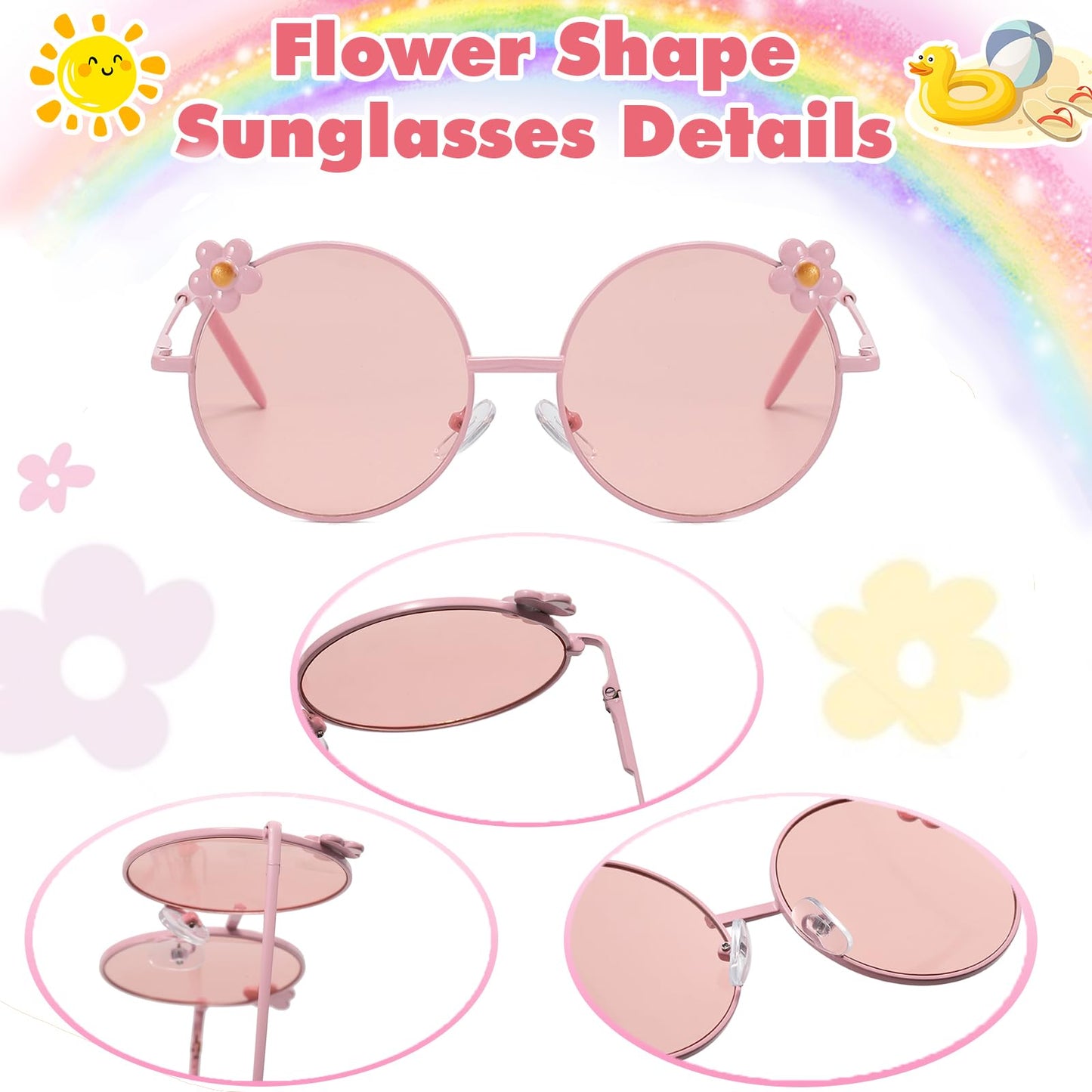Hifot Sonnenbrille Kinder für Mädchen, Kinder Pilotenbrille mit Edelstahl Metall Gestel Kleinkind Sonnenbrille Kinder Sonnenbrillen 3-12jahre
