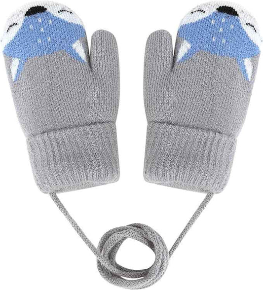 0-3 Jahre Baby Winter Handschuhe Kinder Gestrickte Fäustlinge Warme Fleece Gefütterte Handschuhe Fausthandschuh mit Schnur Outdoor Weich Winterhandschuhe Skihandschuhe Handwärmer für Jungen Mädchen