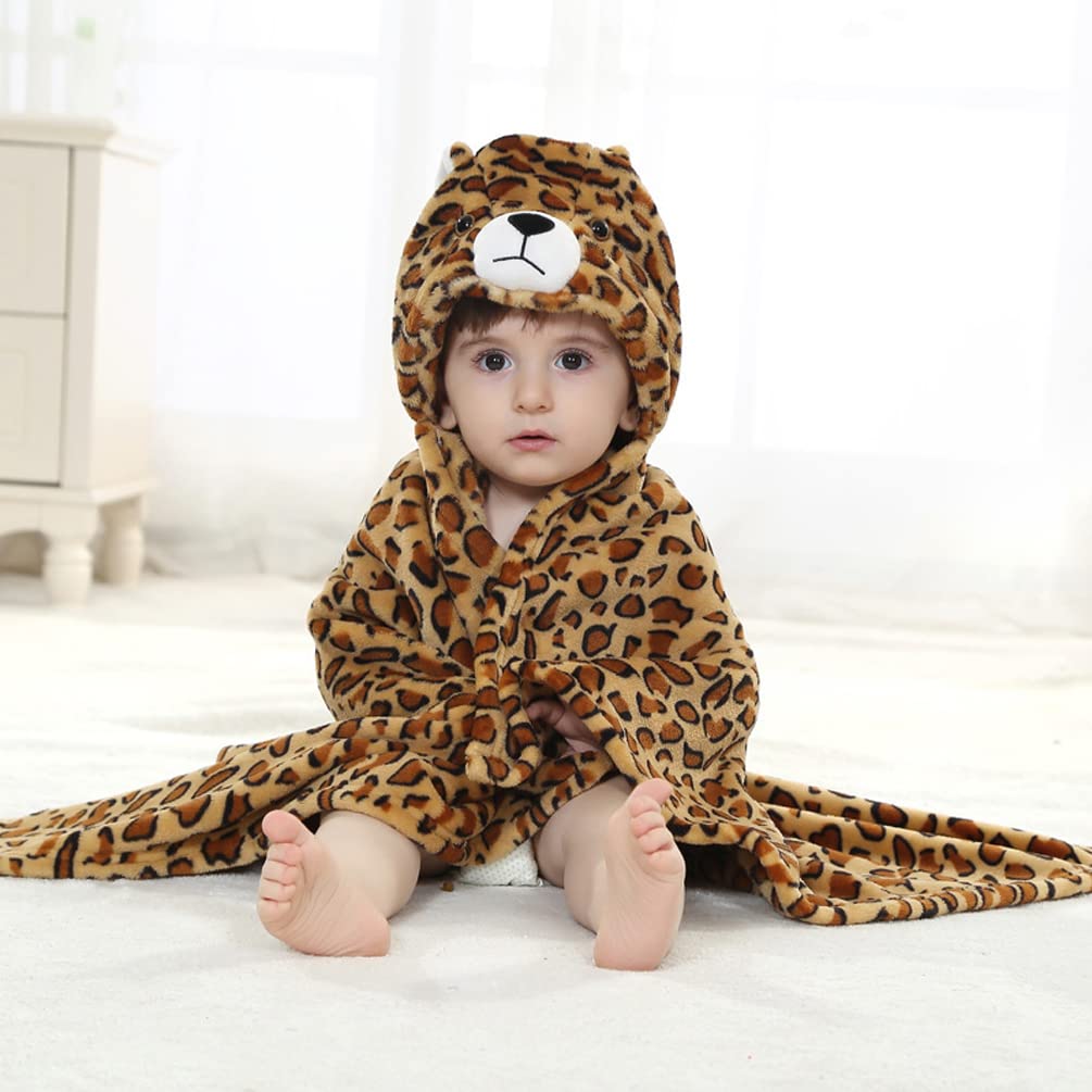 Doladola Baby Decke Babys Tier Design,Flanell Kinder Decke Kapuzenhandtuch für Mädchen und Jungen,Baby Kapuze Badeponcho Kinder Warm(gelbe Ente)