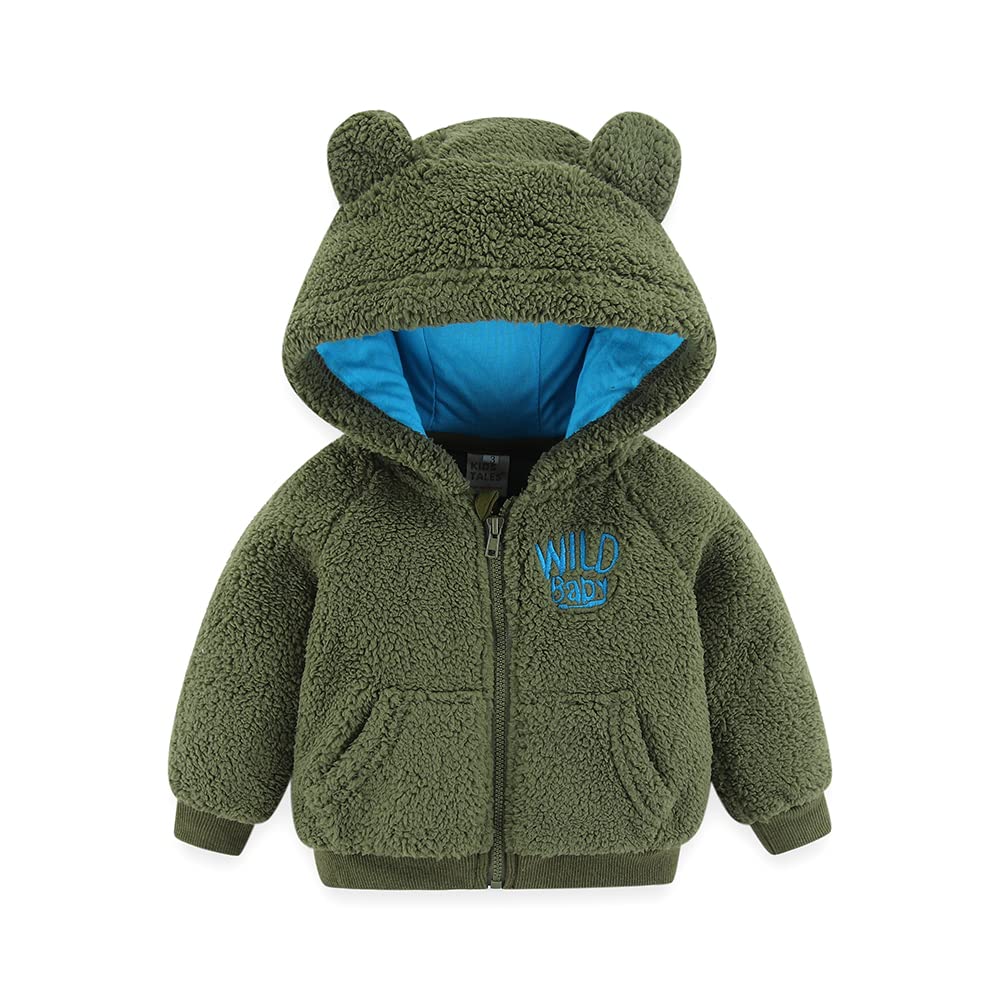 Gajaous Newborn Baby Girls Boys Fleece Hooded Jacket Zip Bear Coat Warm Winter Outwear