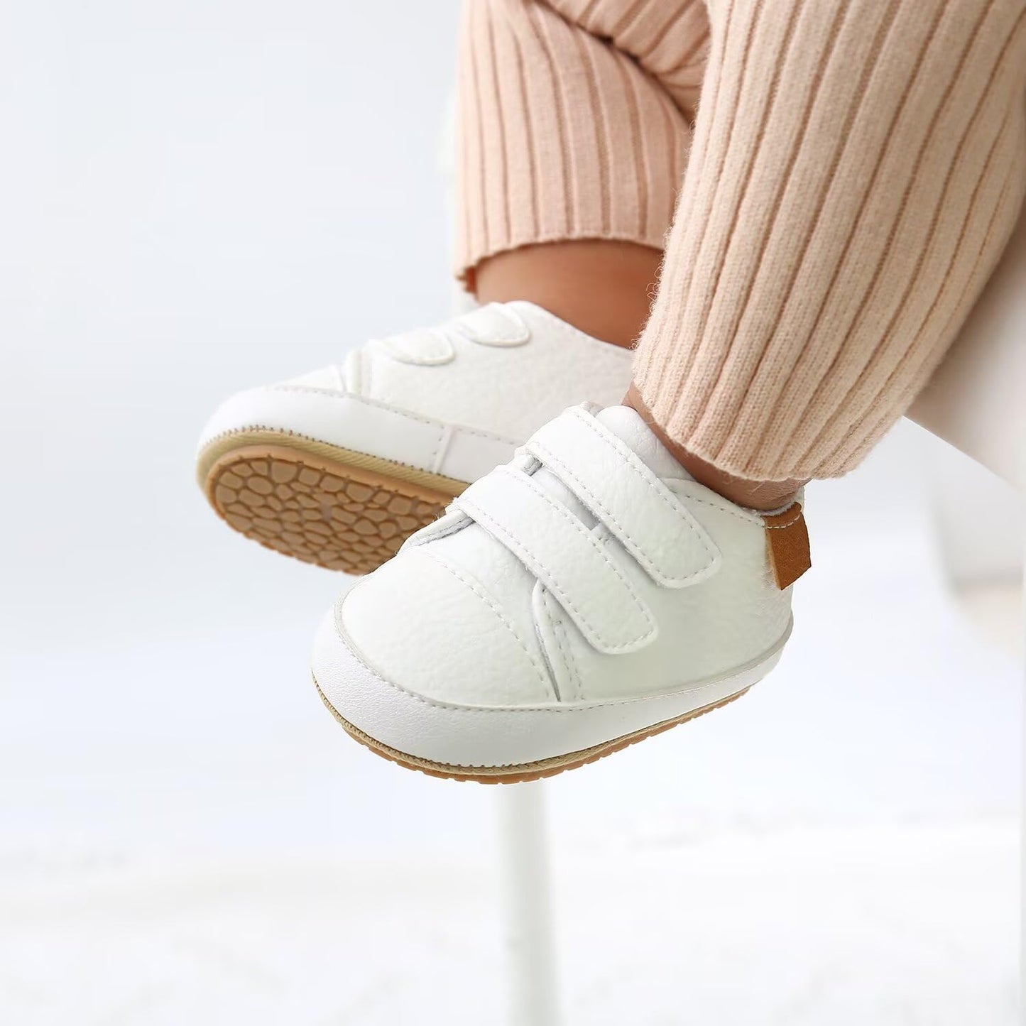 BABSMULY Baby Shoes for Boys Girls Non-Slip Rubber Sole High Top PU Leather Sneakers Toddler Crib Shoes Newborn Loafers Flats.