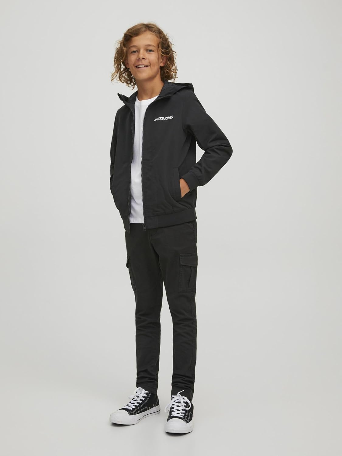 JACK & JONES Jjerush Blocking Hood Bomber Sn Jr Boys Jacket