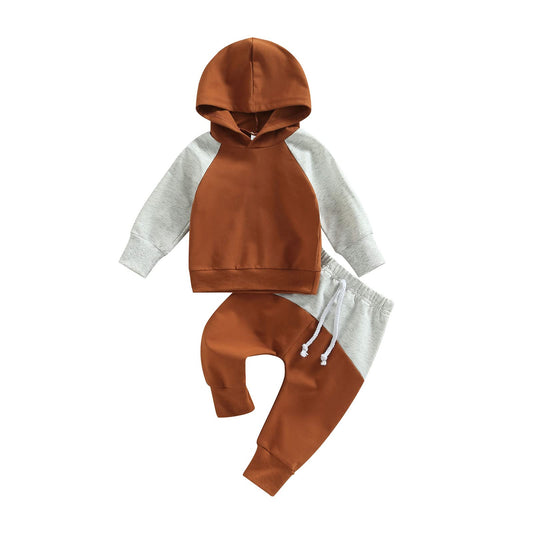 Yassiglia Baby Jungen Kleidung Set Neugeborene Zweiteiler Outfit Kleinkind Herbst Bekleidungssets Jogginganzug für Baby Junge Kapuzenpullover + Hosen Set