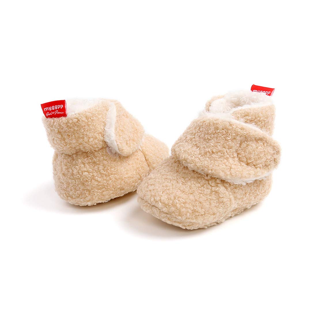Edoton Infant Boys Girls Warm Slippers Winter White Cute Soft Cotton Unisex Non-Slip Baby Shoes for Christmas First Birthday Gift.