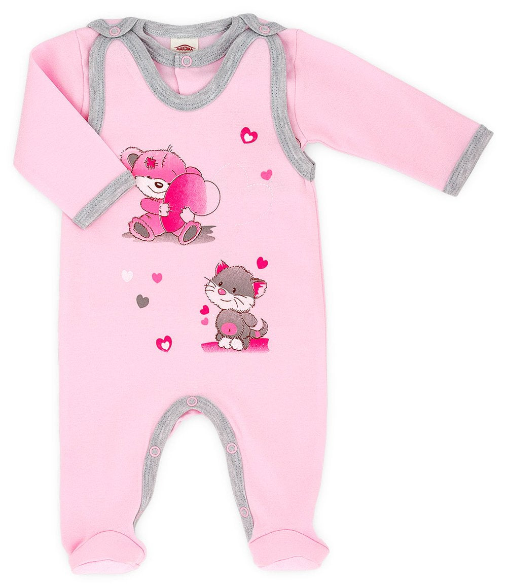 Makoma Baby Erstausstattung Strampler-Set mit Langarmshirt für Säuglinge & Neugeborene Jungen und Mädchen (50 – 74)