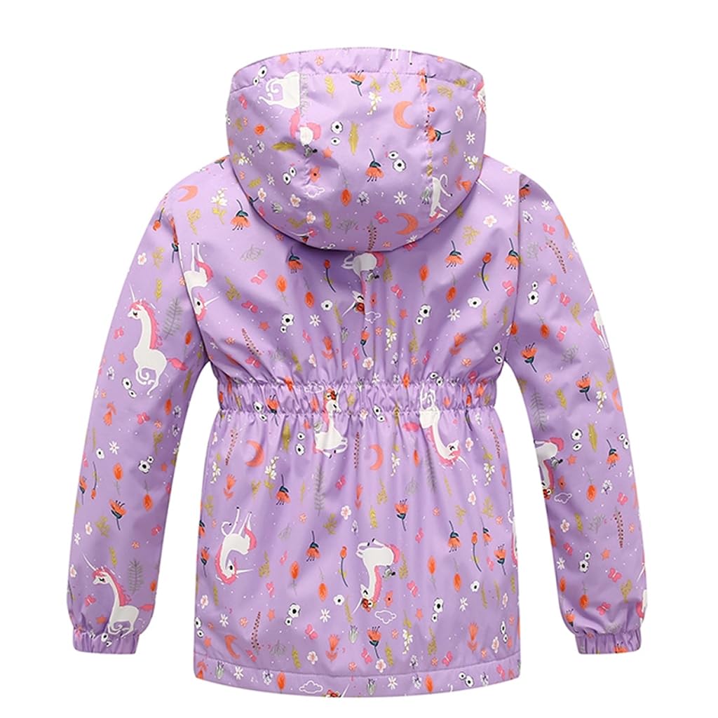 linboo softshell jacket girls' transitional jacket with hood, fleece-lined windbreaker, breathable rain jacket, waterproof outdoor jacket for children
