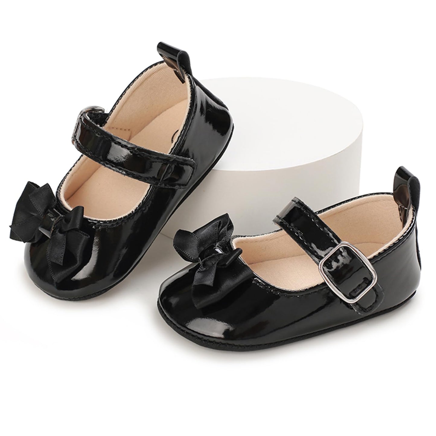 MASOCIO Baby Lauflernschuhe Krabbelschuhe Mädchen Kleinkind Rutschfesten Lederpuschen Babyschuhe 3-18 Monate