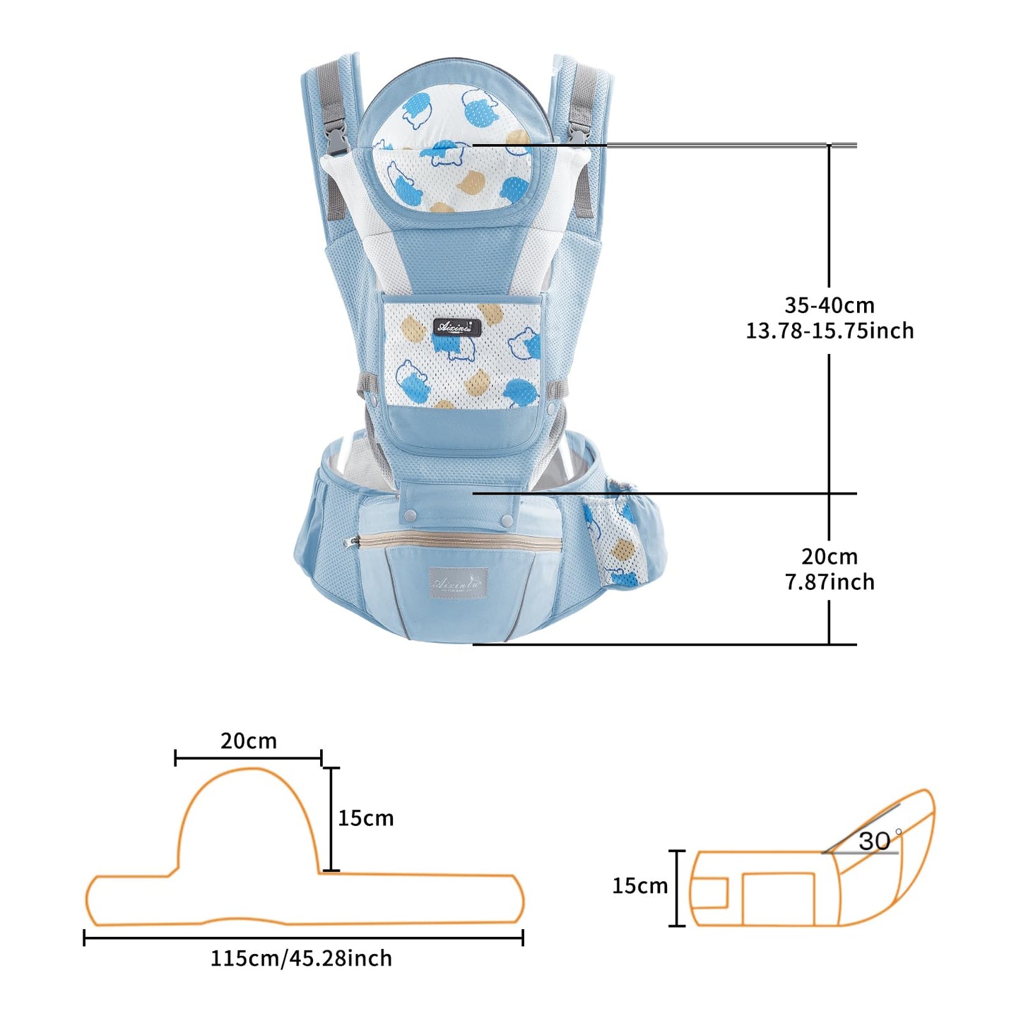 IULONEE Babytrage Baby-Tragetasche Babytrage Neugeborene Ergonomische Babytrage Einfach Anzuziehen Babytrage Hüftsitz Baby Tragegurt Babytragetuch Ideal Für Freihändiges Elterndasein (Grau)