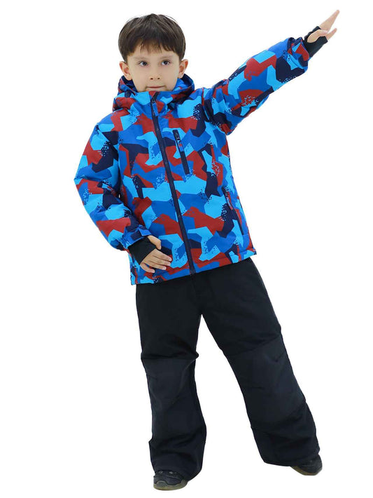 NORDOIS Chalet Boys' Snowsuit with Hood, Water-Repellent Ski Suit, Windproof Winter Suit