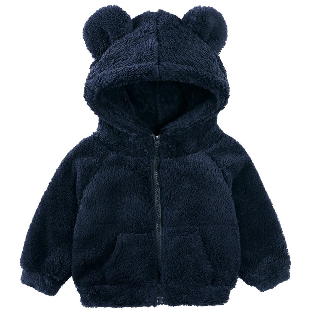 Gajaous Newborn Baby Girls Boys Fleece Hooded Jacket Zip Bear Coat Warm Winter Outwear