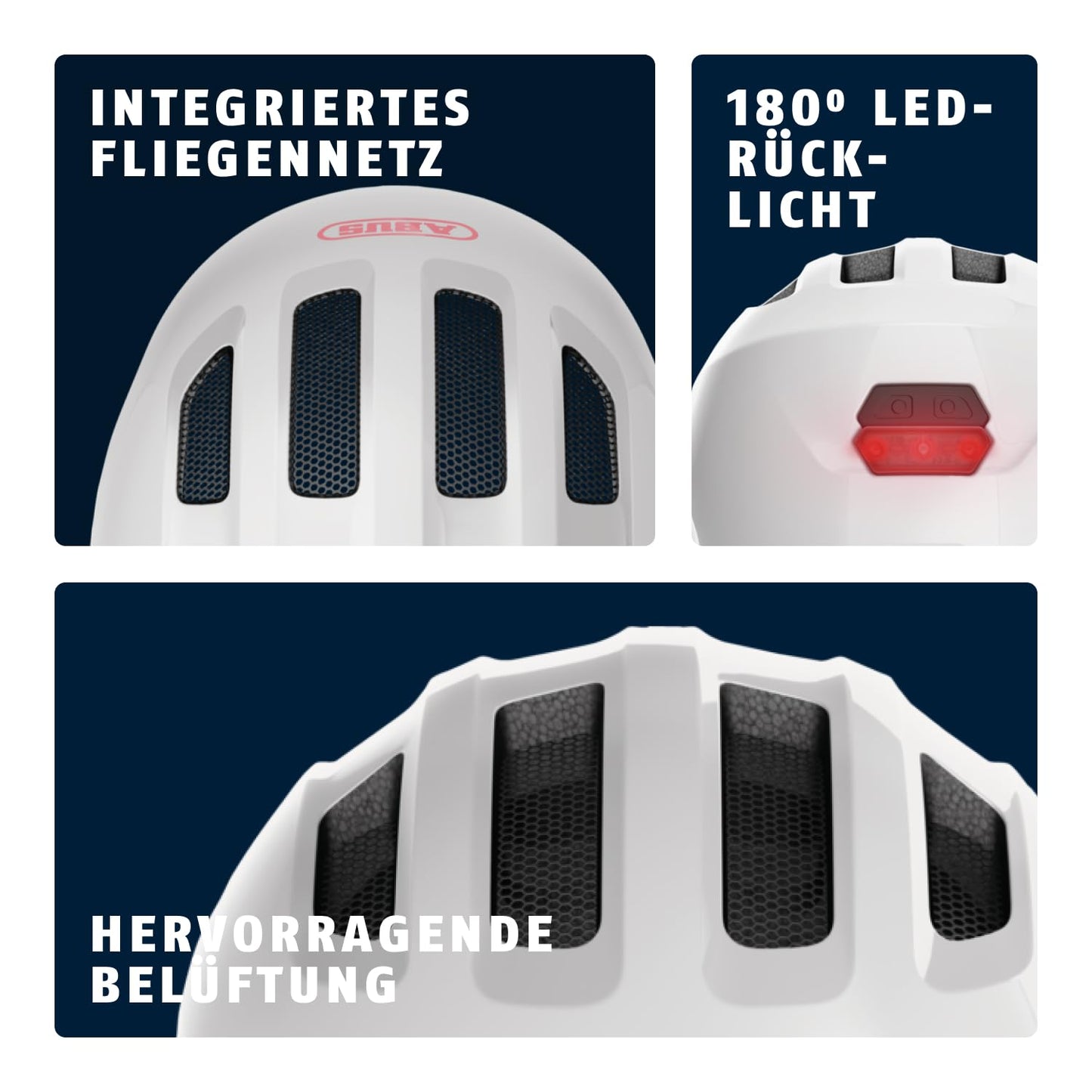 ABUS Kinderhelm Smiley 3.0 ACE LED - Fahrradhelm mit Licht