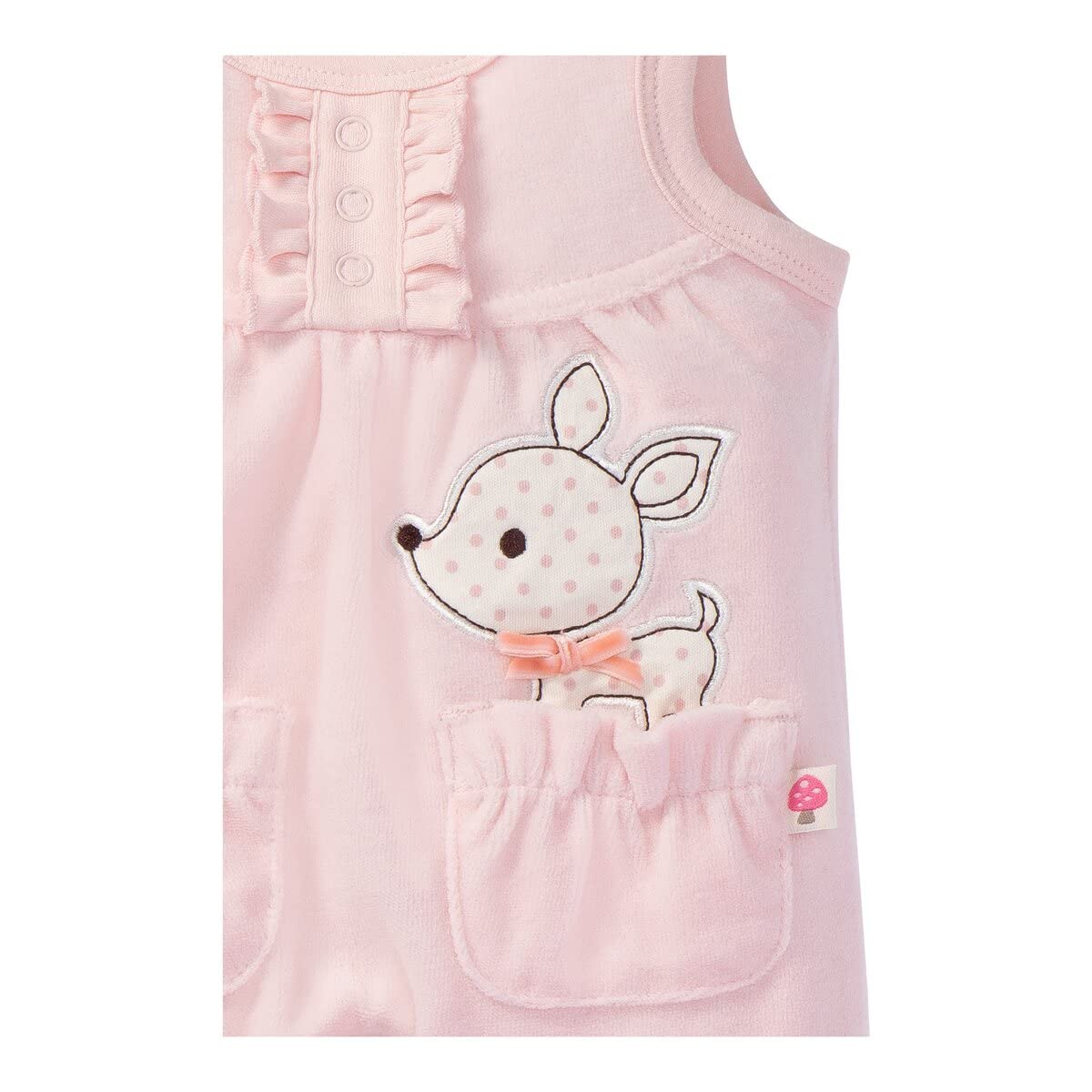 Bornino Nicki Romper Set Deer, Romper for Girls, Two-Piece, Long-Sleeved, Embroidered, Cotton-Polyester Blend, Pink