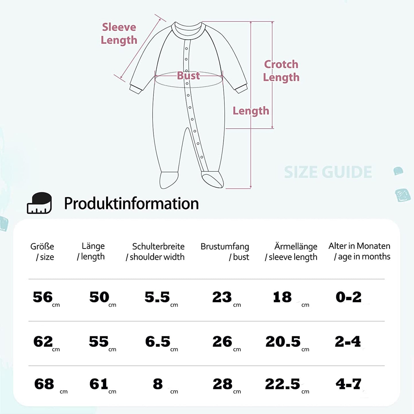 3PCS Baby Sleepsuit Baby Pajamas Baby Sleeping Bag Cotton with Feet with Buttons Size 56 62 68 for Boy Girl Newborn