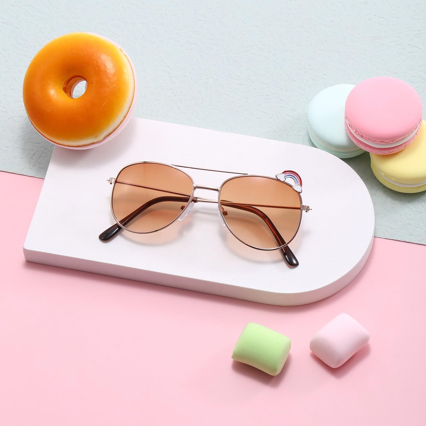Hifot Sonnenbrille Kinder für Mädchen, Kinder Pilotenbrille mit Edelstahl Metall Gestel Kleinkind Sonnenbrille Kinder Sonnenbrillen 3-12jahre