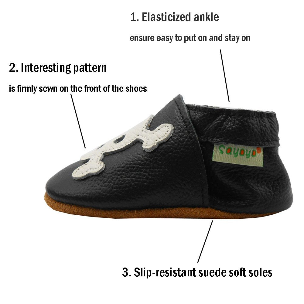 SAYOYO Weiche Leder Babyschuhe für das Laufen und Krabbeln