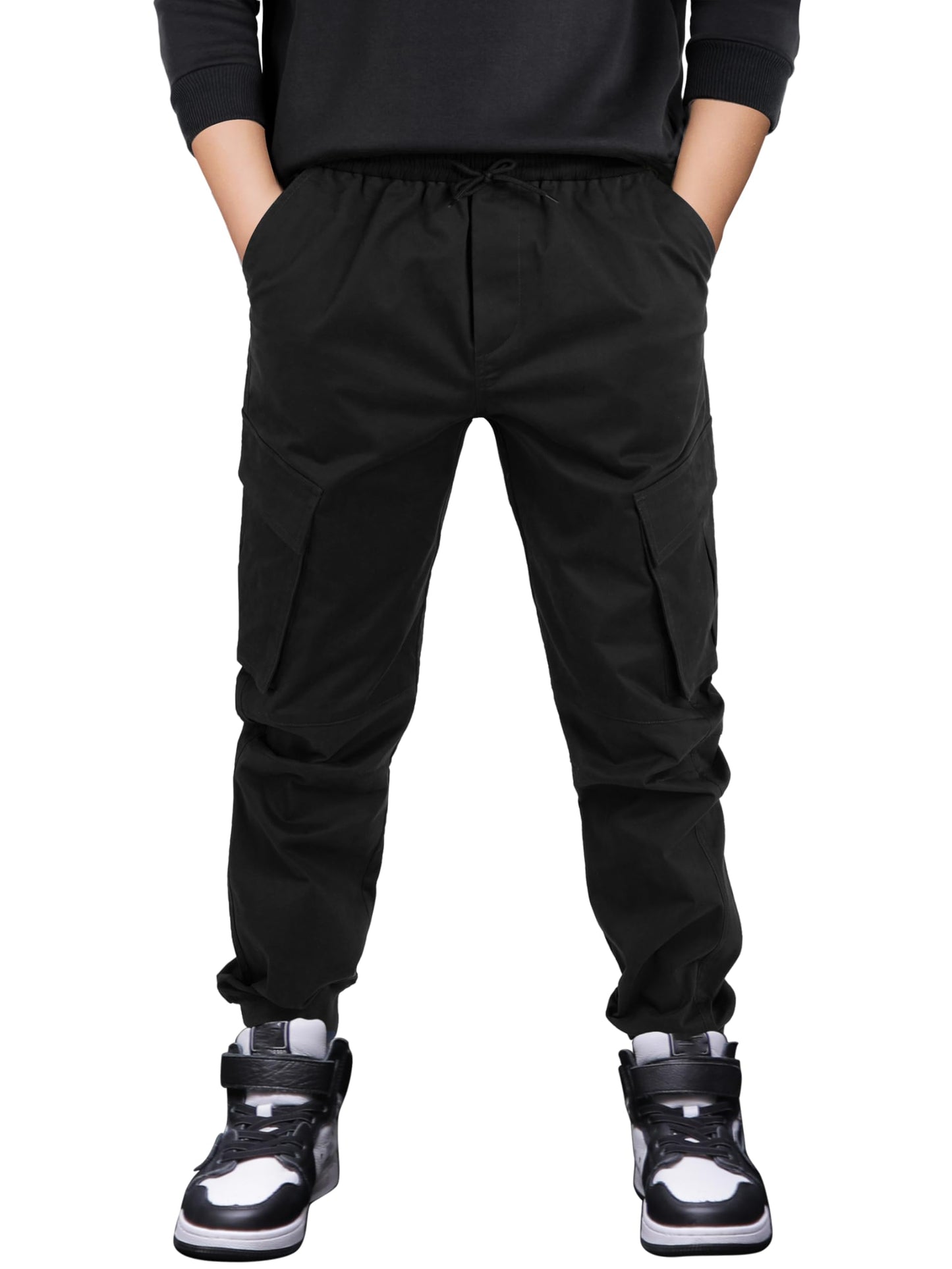 CAMLAKEE Jungen Jogger Hose aus Twil Cargohose mit elastischem Bund