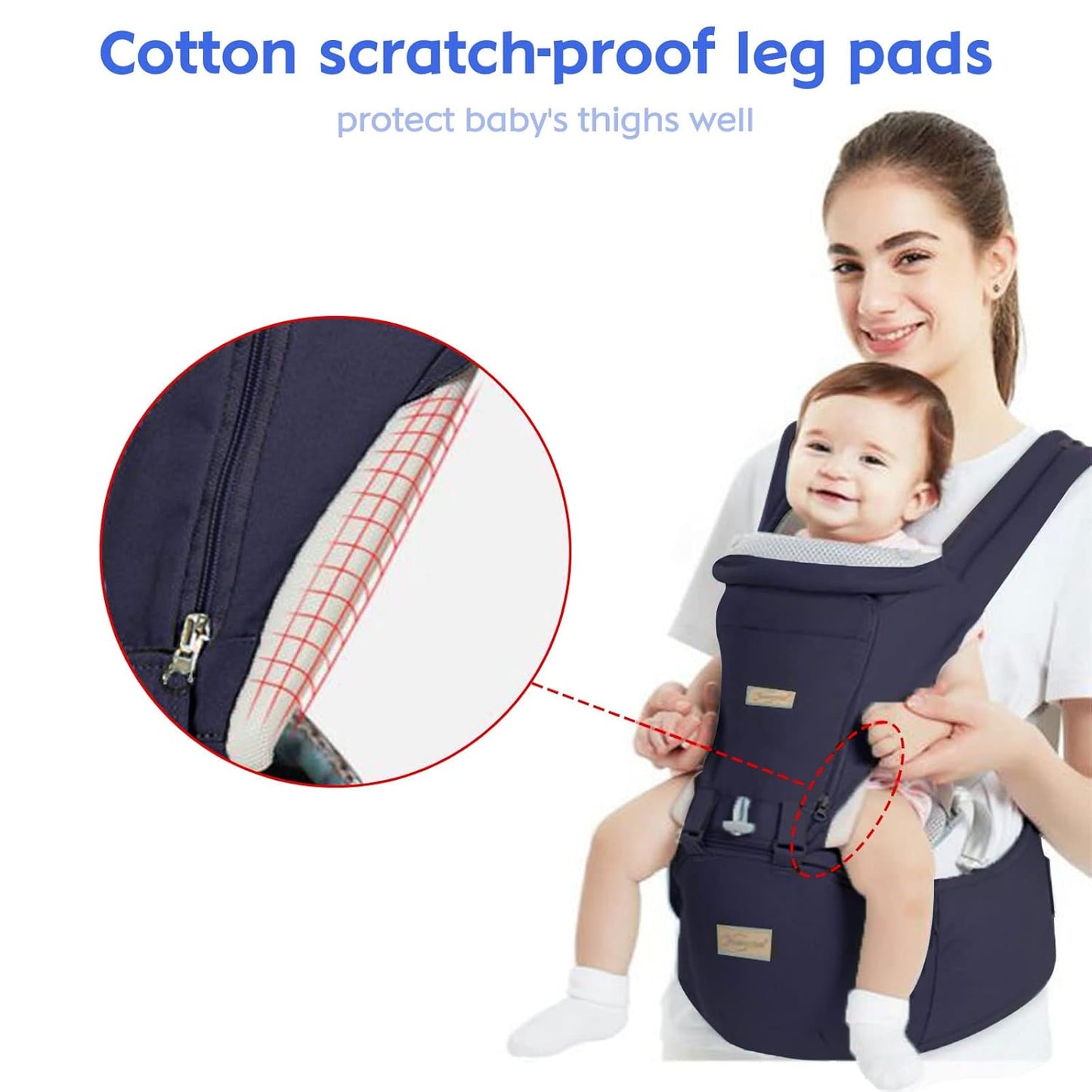 Baby Carrier Newborn with Hip Seat 3-in-1 Baby Carrier Ergonomic Breathable and Soft Baby Belly Carrier for Baby 0-36 Months, Baby Back Carrier 0-18 kg