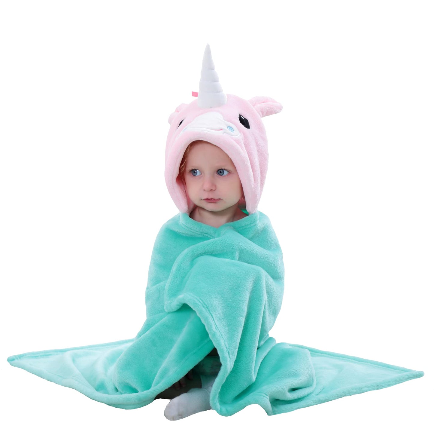 Doladola Baby Decke Babys Tier Design,Flanell Kinder Decke Kapuzenhandtuch für Mädchen und Jungen,Baby Kapuze Badeponcho Kinder Warm(gelbe Ente)